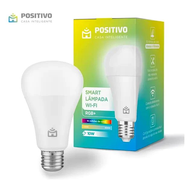Lâmpada Inteligente Positivo LED Wi-Fi 10W RGB+
