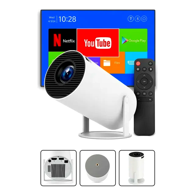 Mini Projetor Davely 4K Android Wi-Fi Bluetooth HY300