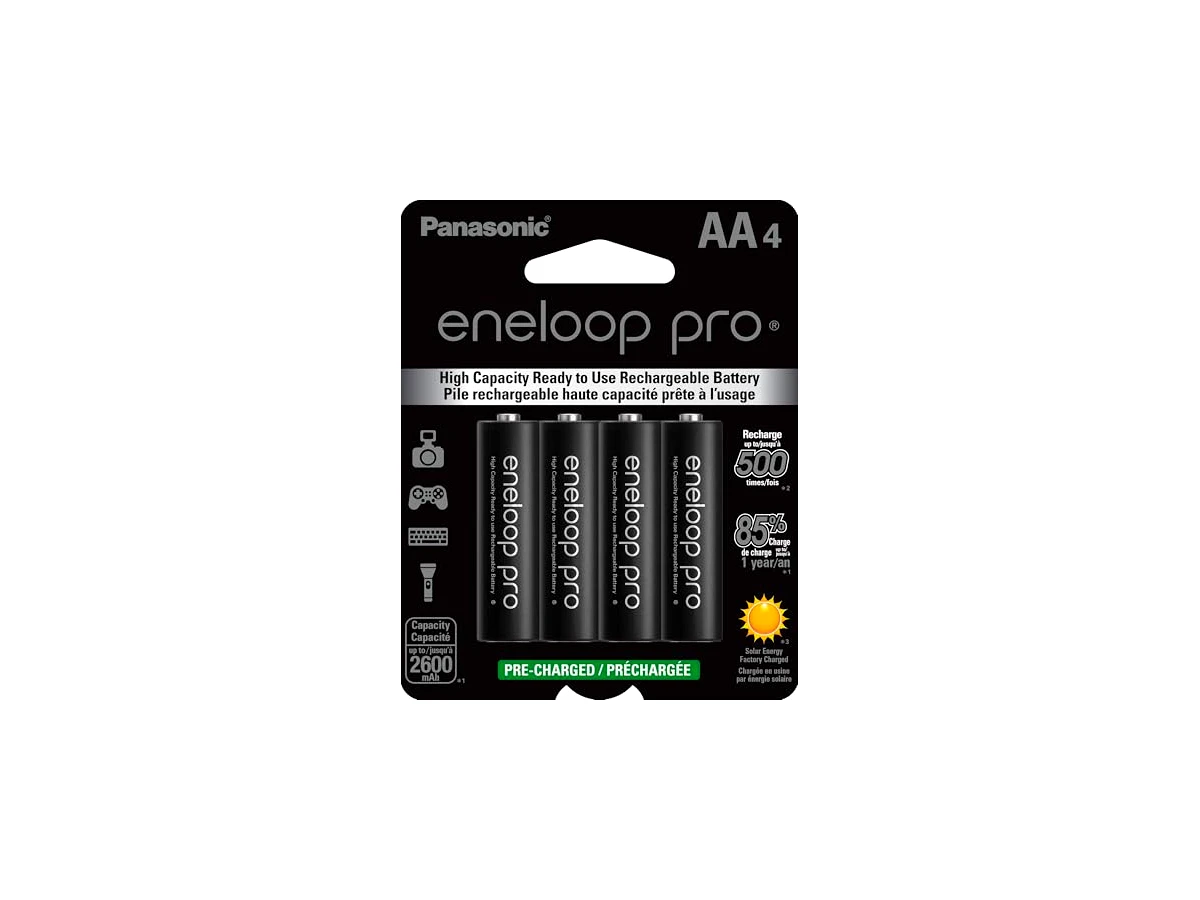 4 Pilhas AA Recarregáveis da Eneloop Pro 2550
